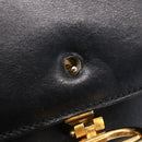 CELINE Shoulder Bag Leather Black Gold Auth BA6728-9