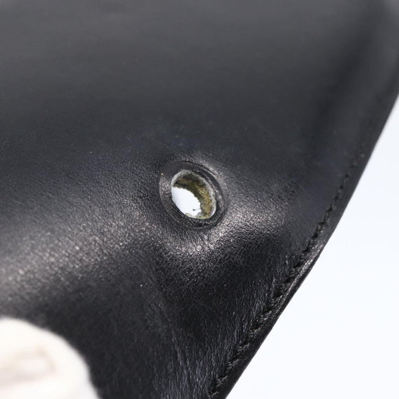 CELINE Shoulder Bag Leather Black Gold Auth BA6728