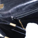 CELINE Shoulder Bag Leather Black Gold Auth BA6728-19