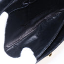 CELINE Shoulder Bag Leather Black Gold Auth BA6728-12