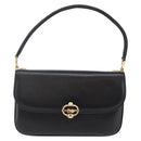 CELINE Shoulder Bag Leather Black Gold Auth BA6728-13