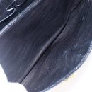 CELINE Shoulder Bag Leather Black Gold Auth BA6728-24