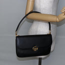 CELINE Shoulder Bag Leather Black Gold Auth BA6728-25