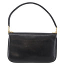 CELINE Shoulder Bag Leather Black Gold Auth BA6728-2