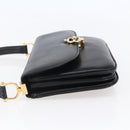 CELINE Shoulder Bag Leather Black Gold Auth BA6728-3