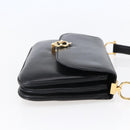 CELINE Shoulder Bag Leather Black Gold Auth BA6728-4