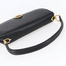 CELINE Shoulder Bag Leather Black Gold Auth BA6728-7