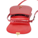 CELINE Hand Bag Enamel 2way Red Gold Auth BA6729-21