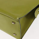 CELINE Shoulder Bag Leather Green Silver Auth BA6730-16