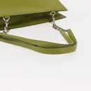 CELINE Shoulder Bag Leather Green Silver Auth BA6730-7