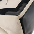 BALENCIAGA Navy Kabas S Hand Bag Canvas Black White 339933 Auth BA6735-10