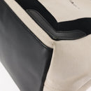BALENCIAGA Navy Kabas S Hand Bag Canvas Black White 339933 Auth BA6735-14