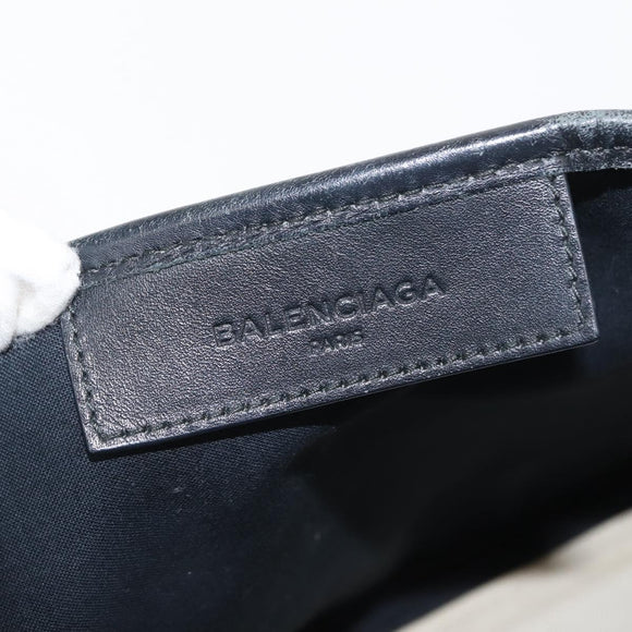 BALENCIAGA Navy Kabas S Hand Bag Canvas Black White 339933 Auth BA6735