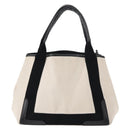 BALENCIAGA Navy Kabas S Hand Bag Canvas Black White 339933 Auth BA6735-2