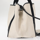 BALENCIAGA Navy Kabas S Hand Bag Canvas Black White 339933 Auth BA6735-5
