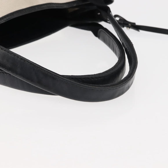 BALENCIAGA Navy Kabas S Hand Bag Canvas Black White 339933 Auth BA6735