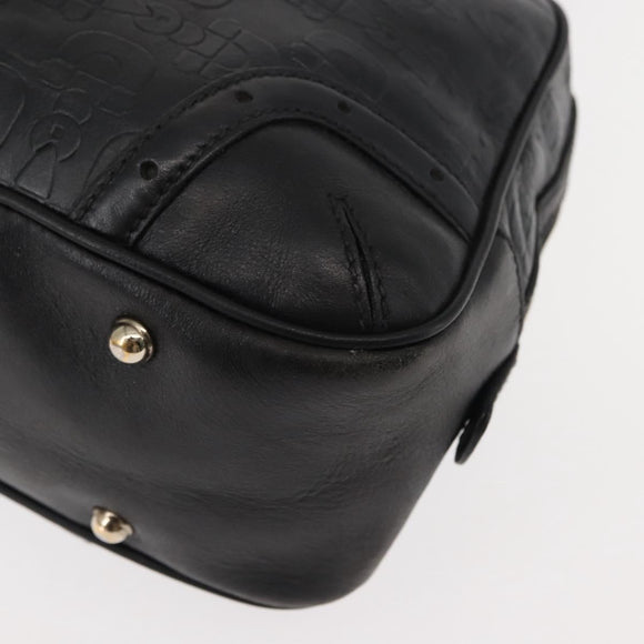 GUCCI Shoulder Bag Leather Black Gold 145770 Auth BA6738