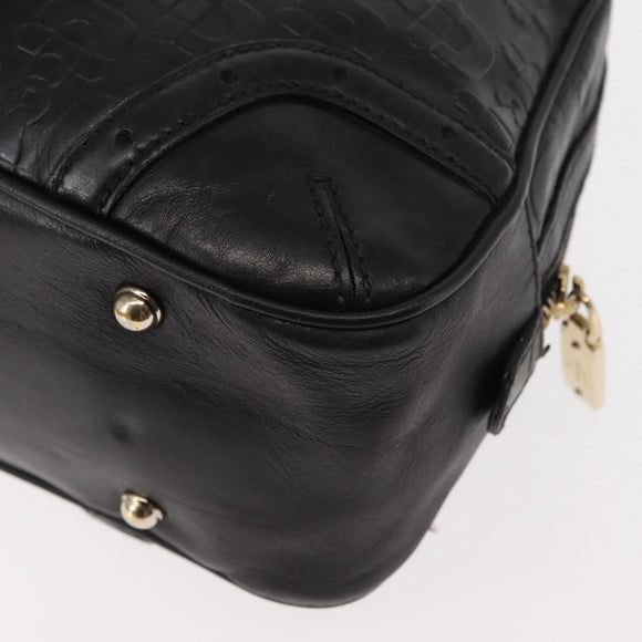 GUCCI Shoulder Bag Leather Black Gold 145770 Auth BA6738