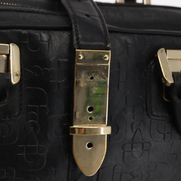 GUCCI Shoulder Bag Leather Black Gold 145770 Auth BA6738