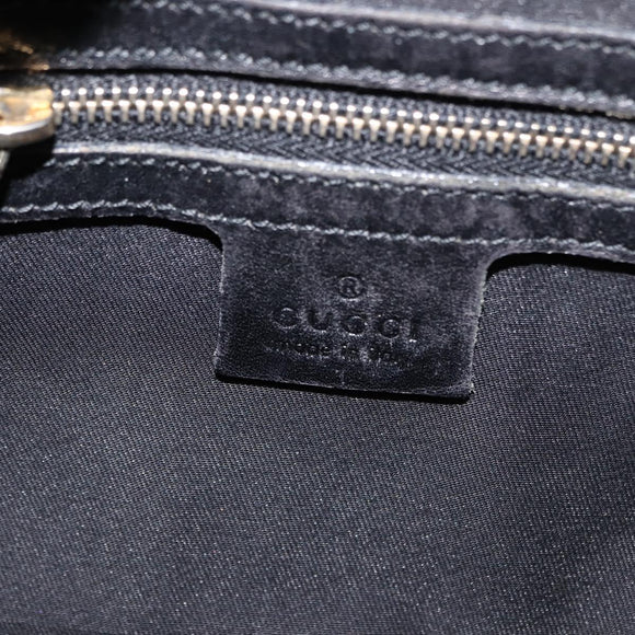 GUCCI Shoulder Bag Leather Black Gold 145770 Auth BA6738
