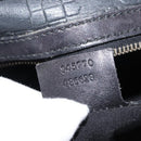 GUCCI Shoulder Bag Leather Black Gold 145770 Auth BA6738-21