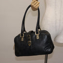 GUCCI Shoulder Bag Leather Black Gold 145770 Auth BA6738-22