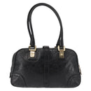 GUCCI Shoulder Bag Leather Black Gold 145770 Auth BA6738-3