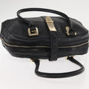 GUCCI Shoulder Bag Leather Black Gold 145770 Auth BA6738-6