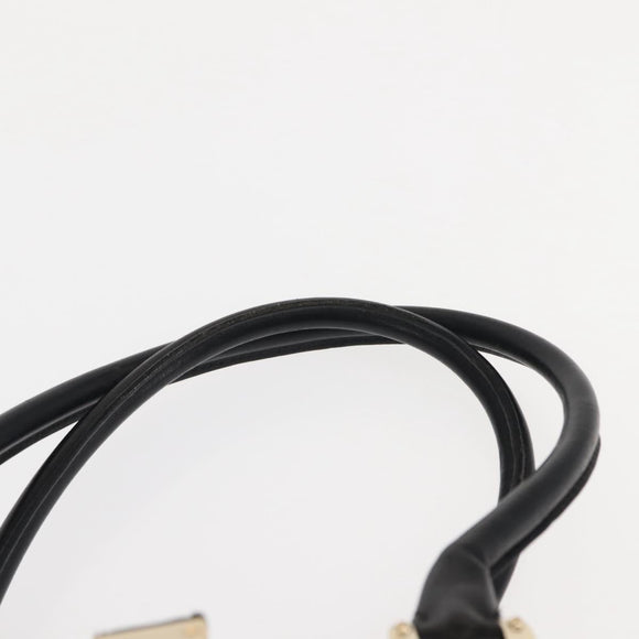 GUCCI Shoulder Bag Leather Black Gold 145770 Auth BA6738