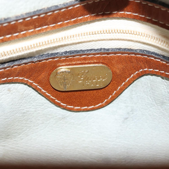 GUCCI Micro GG Supreme Shoulder Bag PVC Beige Gold Auth BA6740