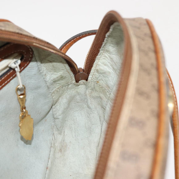 GUCCI Micro GG Supreme Shoulder Bag PVC Beige Gold Auth BA6740