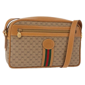 GUCCI Micro GG Supreme Web Sherry Line Bag PVC Beige 001 261 0942 Auth BA6742