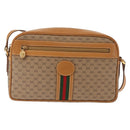 GUCCI Micro GG Supreme Web Sherry Line Bag PVC Beige 001 261 0942 Auth BA6742-2
