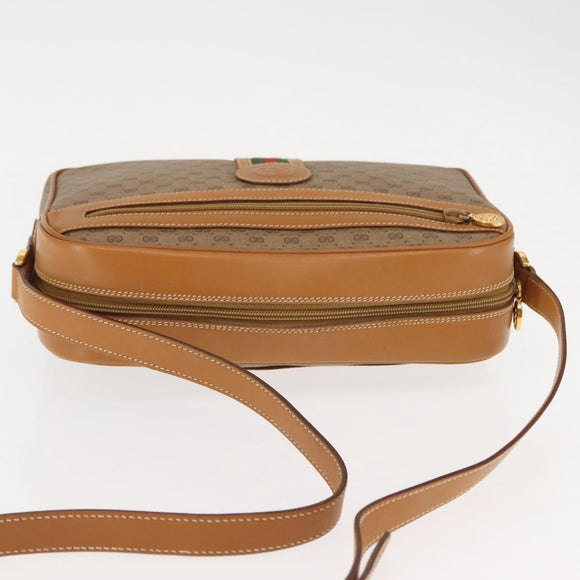 GUCCI Micro GG Supreme Web Sherry Line Bag PVC Beige 001 261 0942 Auth BA6742