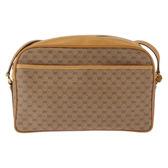 GUCCI Micro GG Supreme Shoulder Bag PVC Beige Gold 001 56 0860 Auth BA6743