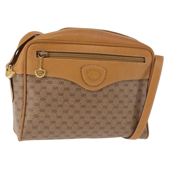 GUCCI Micro GG Supreme Shoulder Bag PVC Beige Gold 001 084 0852 Auth BA6744