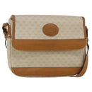 GUCCI Micro GG Supreme Shoulder Bag PVC White Gold Auth BA6748-1