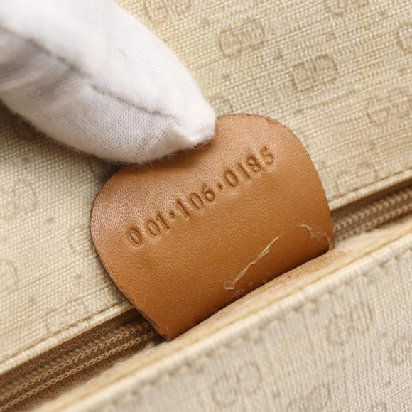 GUCCI Micro GG Supreme Shoulder Bag PVC White Gold Auth BA6748