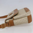 GUCCI Micro GG Supreme Shoulder Bag PVC White Gold Auth BA6748-3