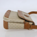 GUCCI Micro GG Supreme Shoulder Bag PVC White Gold Auth BA6748-4