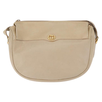GUCCI Shoulder Bag Leather Beige Gold 001 115 0918 Auth BA6749 - 0