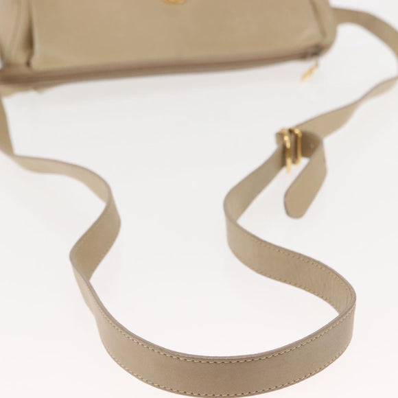 GUCCI Shoulder Bag Leather Beige Gold 001 115 0918 Auth BA6749