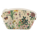 GUCCI Flora Shoulder Bag Canvas Beige Gold 001 093 1050 Auth BA6750-2