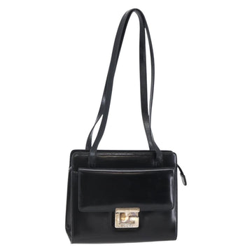 GUCCI Shoulder Bag Leather Black Silver 007 2023 0267 Auth BA6751