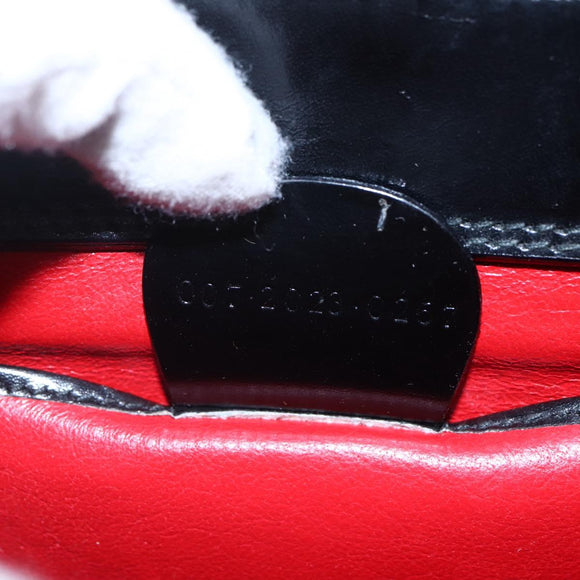 GUCCI Shoulder Bag Leather Black Silver 007 2023 0267 Auth BA6751