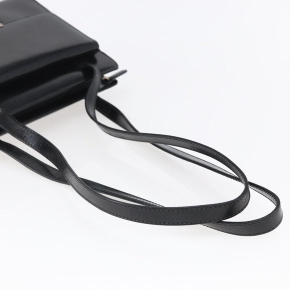 GUCCI Shoulder Bag Leather Black Silver 007 2023 0267 Auth BA6751