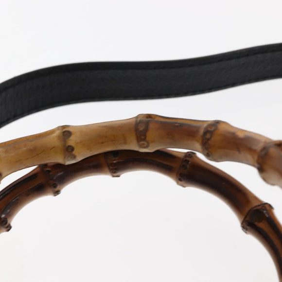 GUCCI Bamboo Hand Bag Suede 2way Black Auth BA6752