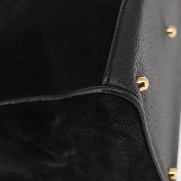 GUCCI Bamboo Hand Bag Suede 2way Black Auth BA6753