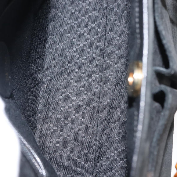 GUCCI Bamboo Hand Bag Suede 2way Black Auth BA6753