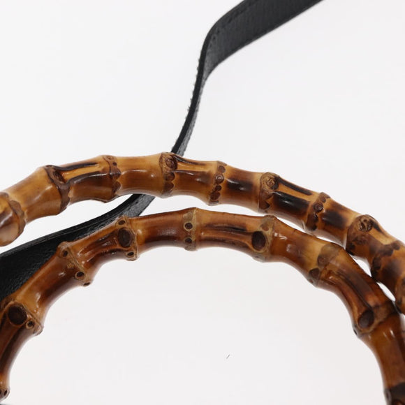 GUCCI Bamboo Hand Bag Suede 2way Black Auth BA6753